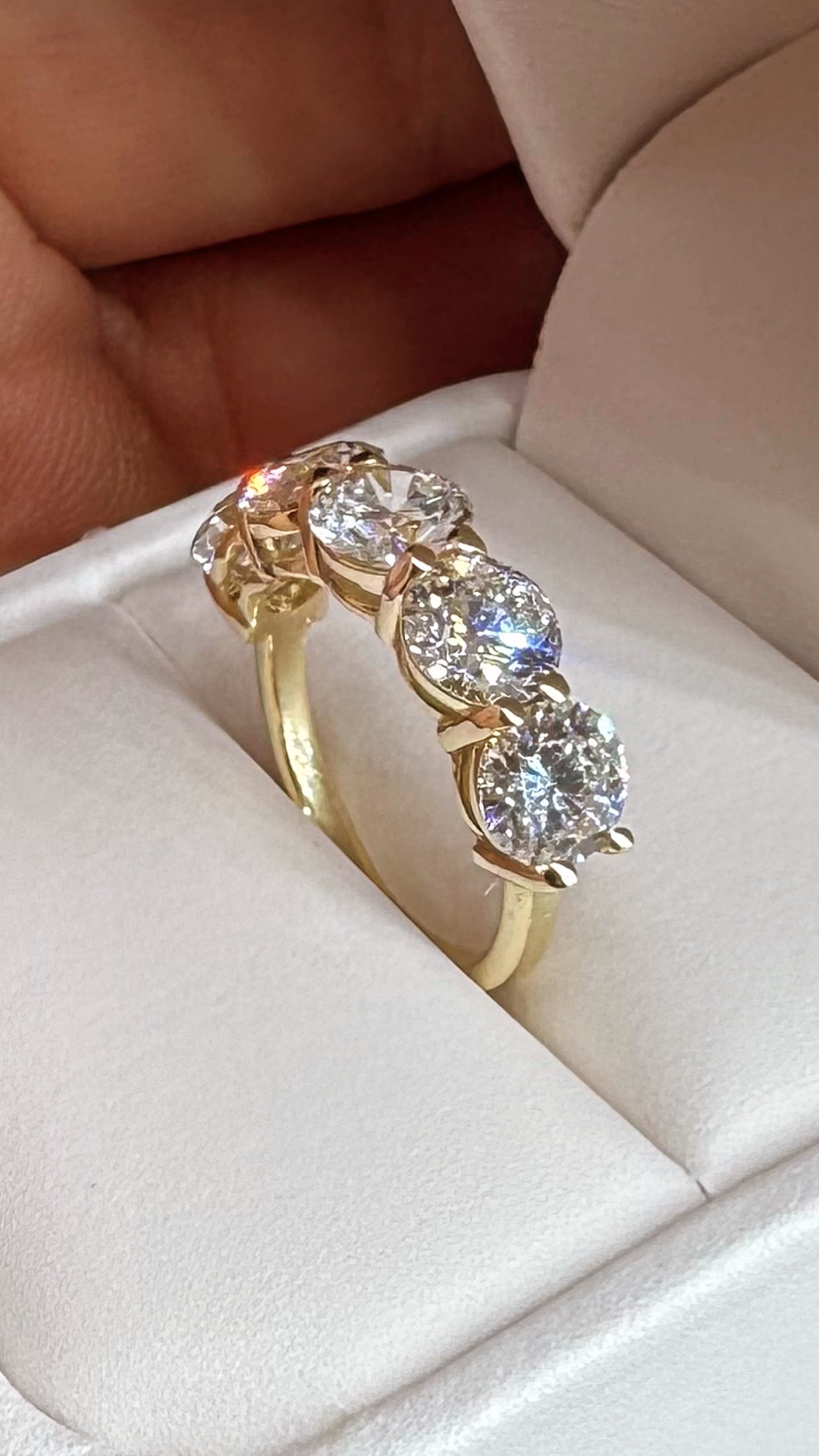 4.37 Carat Lab Grown Diamond Half Eternity Yellow Gold