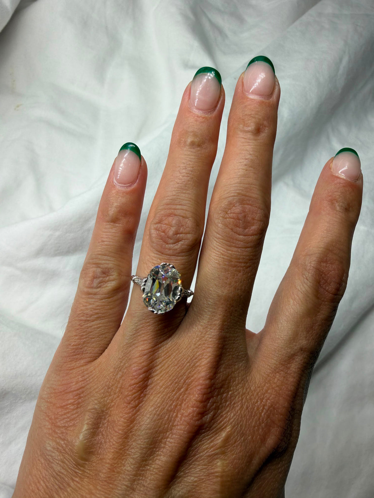 5.01 Carat Elongated Cushion Brilliant Lab-Grown Diamond Ring