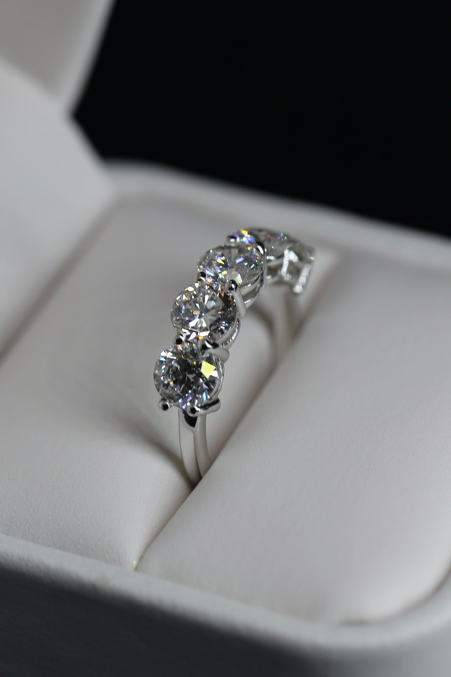 3.25 Carat Lab grown Diamonds Half Way Eternity Band Certified White Gold