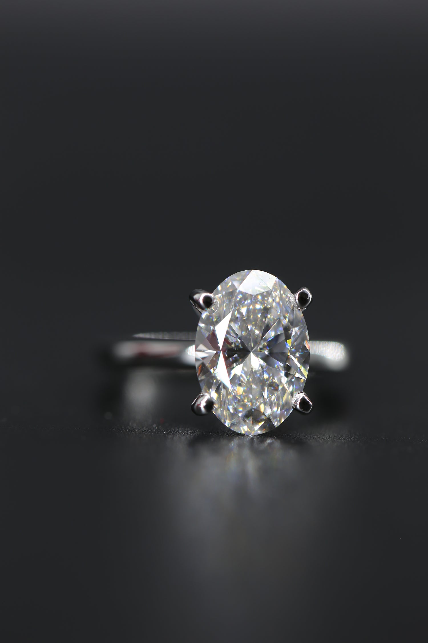 3 carat Oval Lab Grown Diamond Certified White Gold