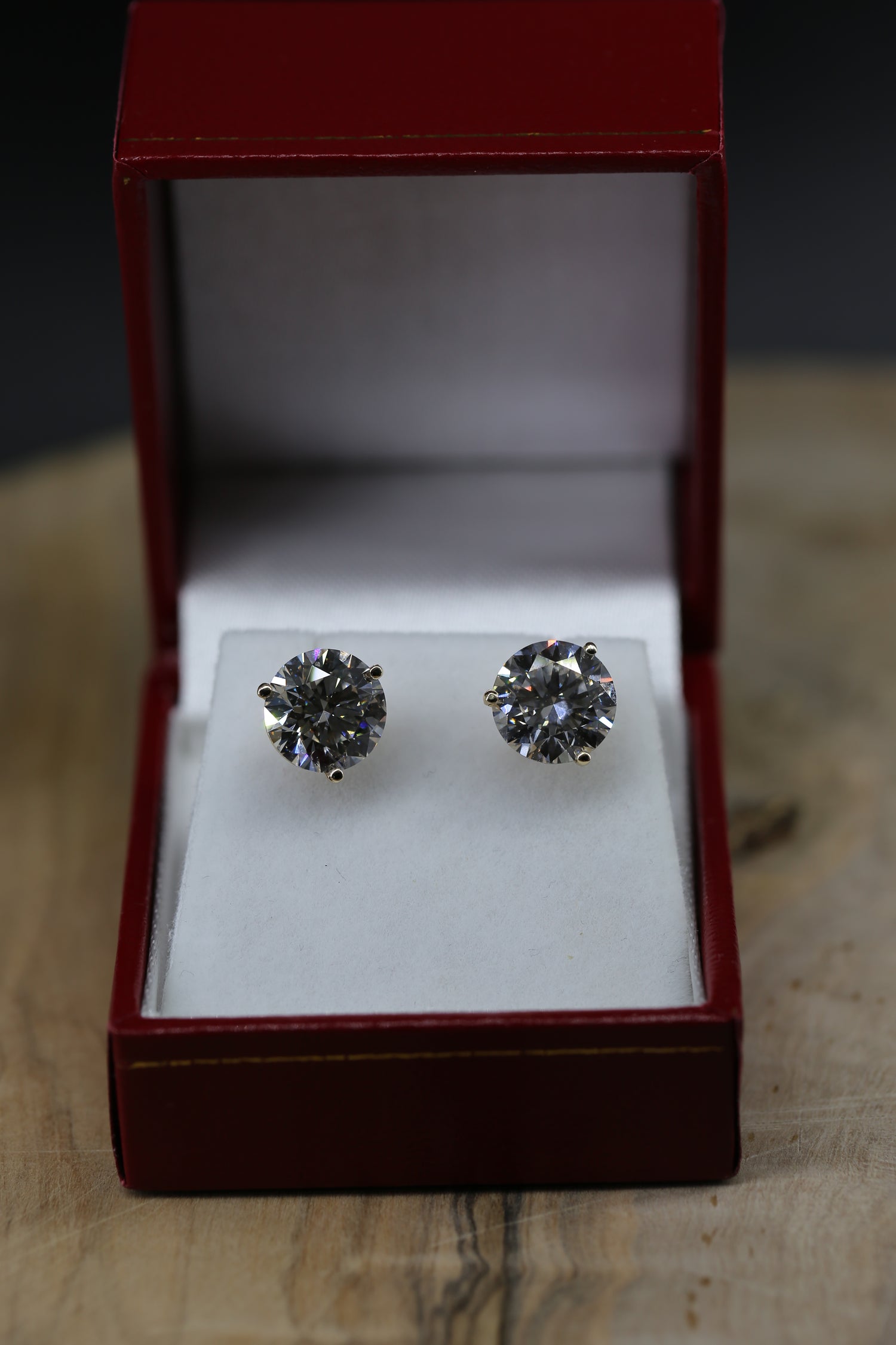 6 carat Lab grown Diamond Earrings Yellow Gold Certified