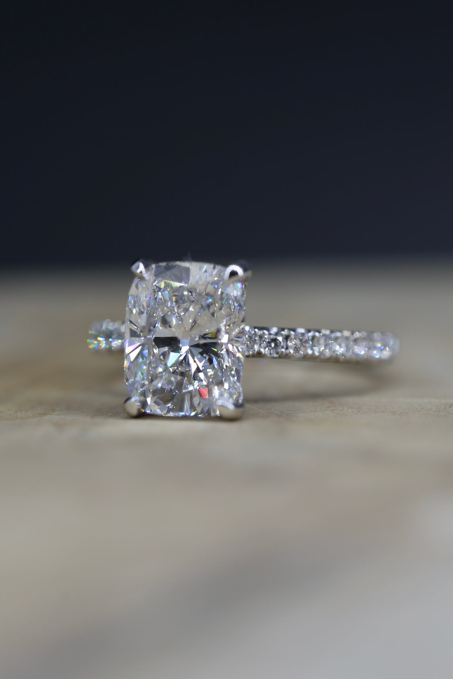 3 Carat Cushion Brilliant Lab-Grown Diamond IGI Certified White Gold
