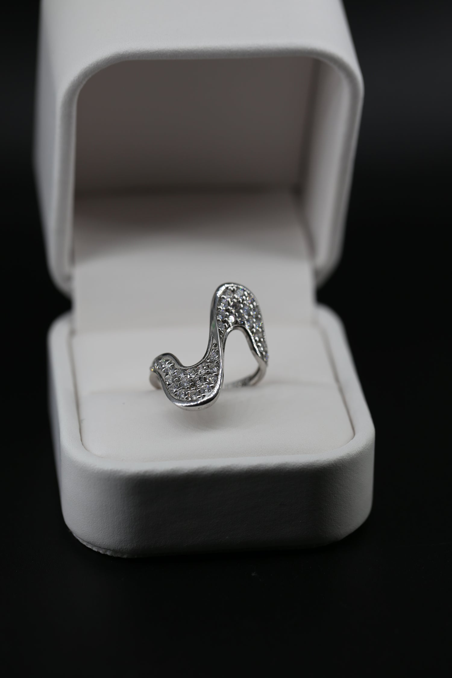 The S Ring White Gold Paved Lab Grown Diamonds