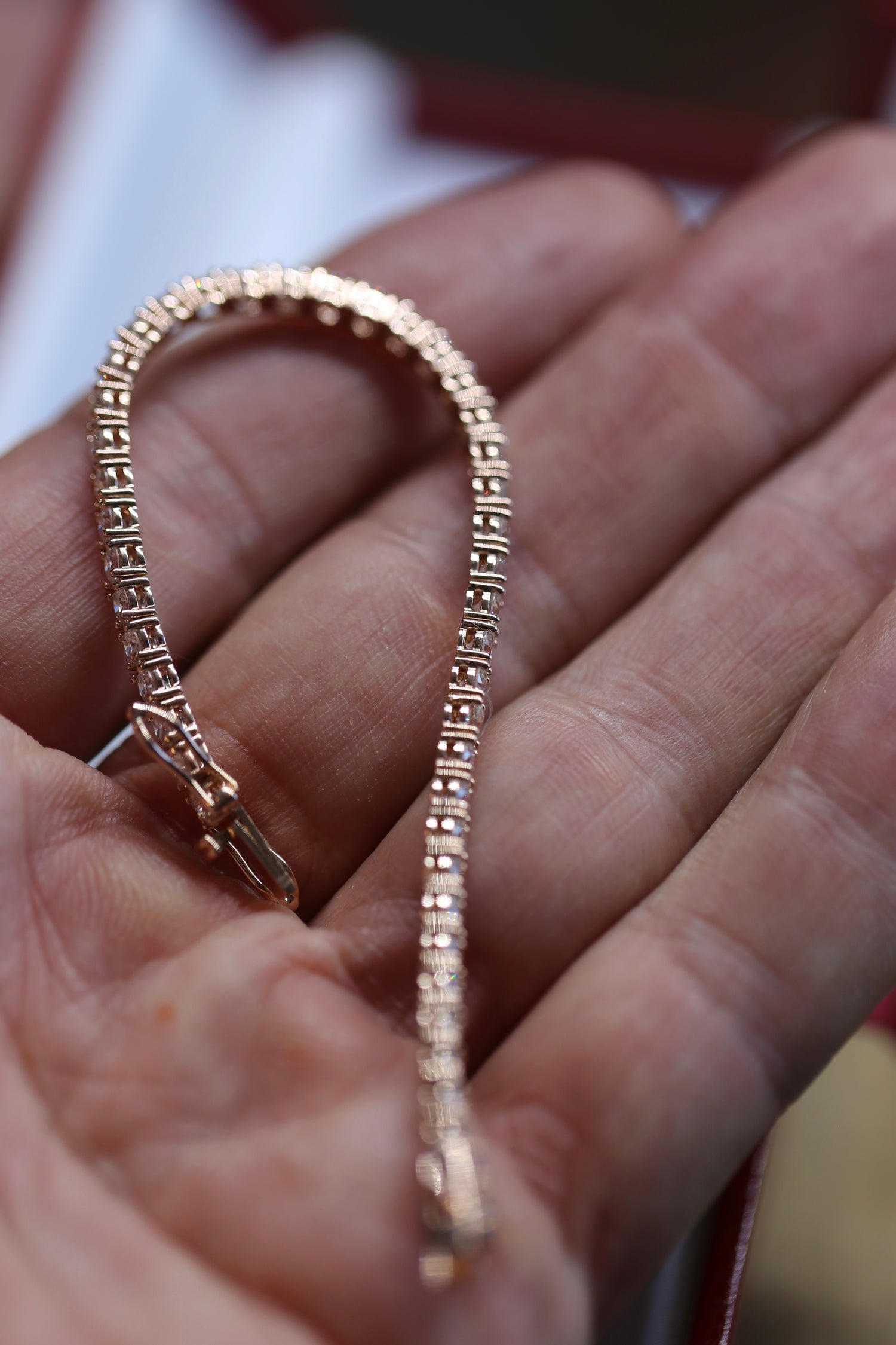 Itzico™  6.00 CT Lab-Grown Diamond Tennis Bracelet in 14K Rose Gold