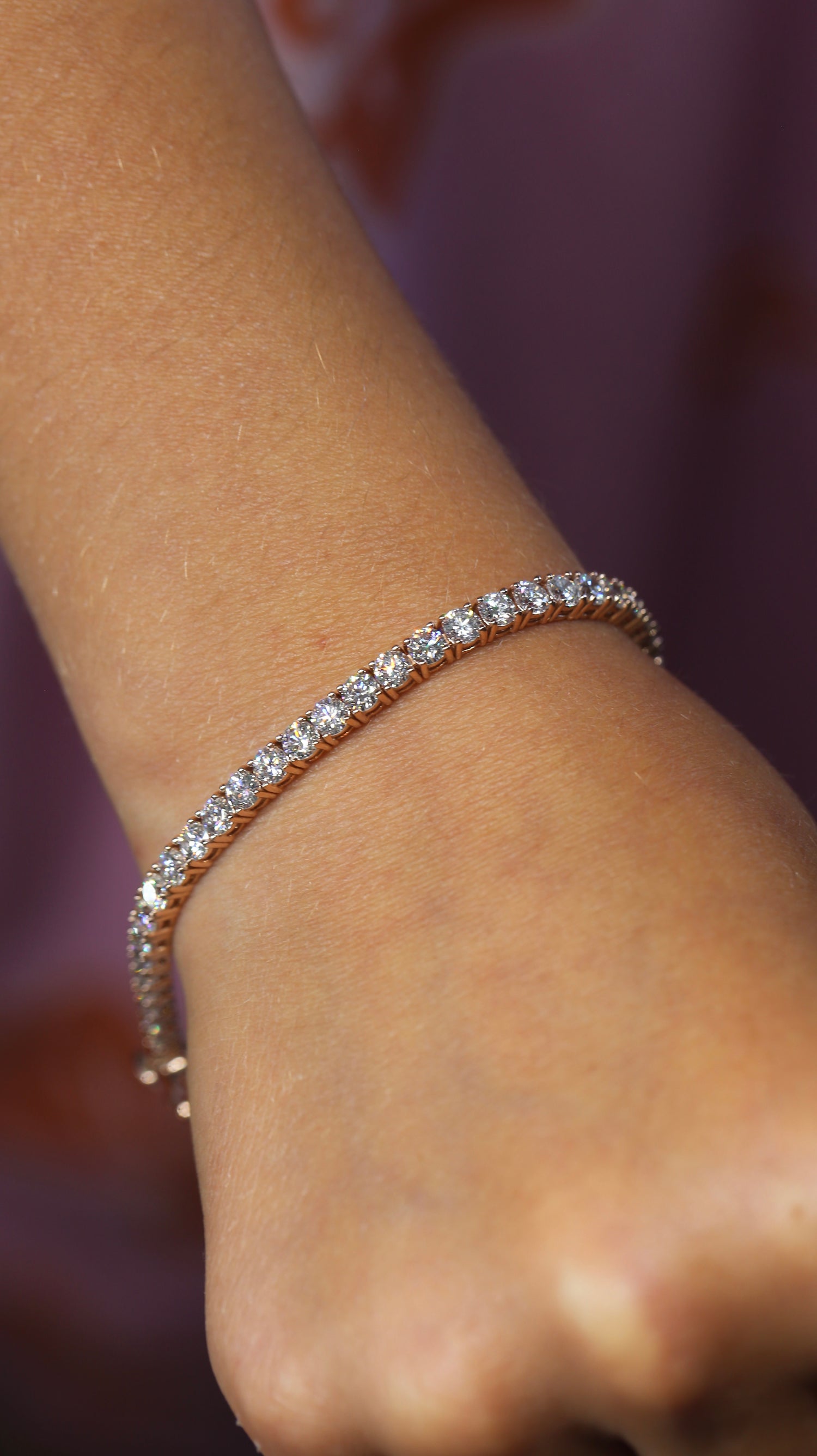 Itzico™  6.00 CT Lab-Grown Diamond Tennis Bracelet in 14K Rose Gold