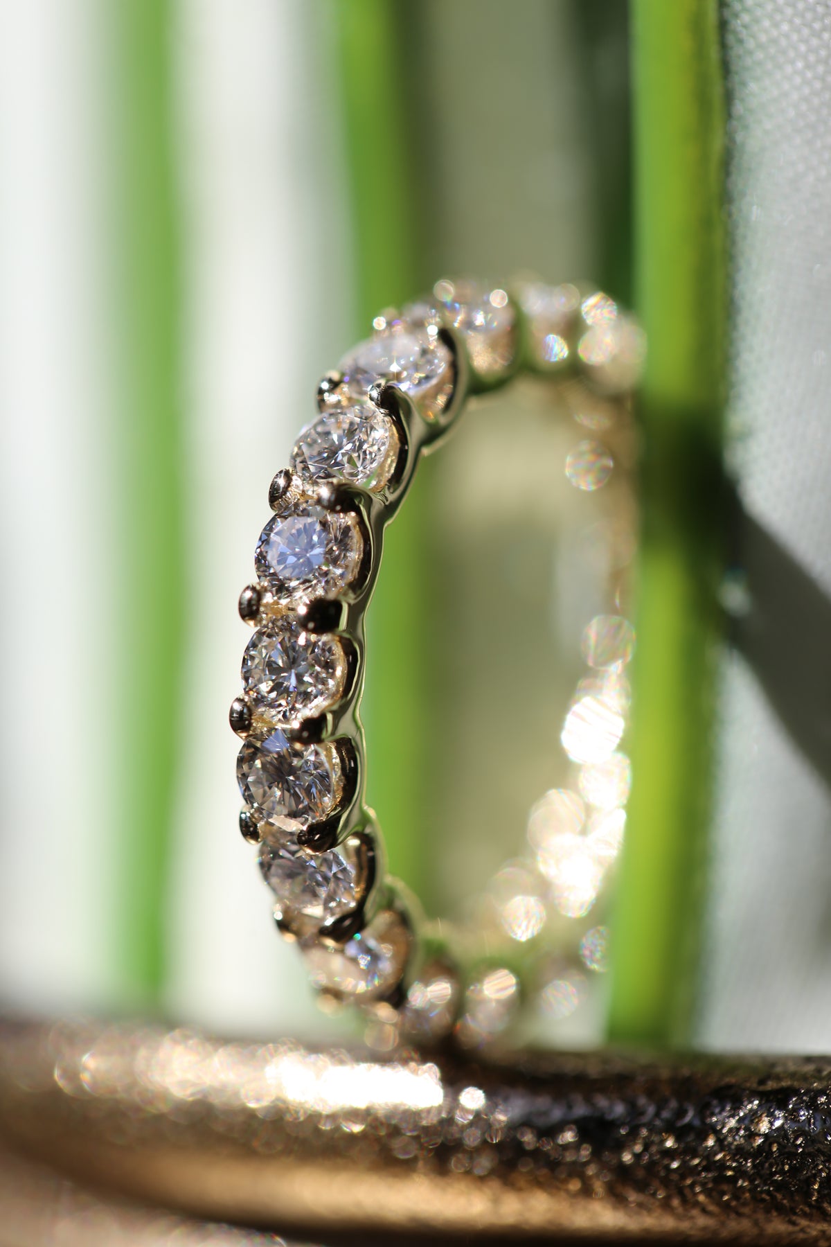The U-Shape Eternity Band | 2.4 Carat CVD Lab Grown Diamond Pavé Band | D VVS2 | 14K Yellow Gold