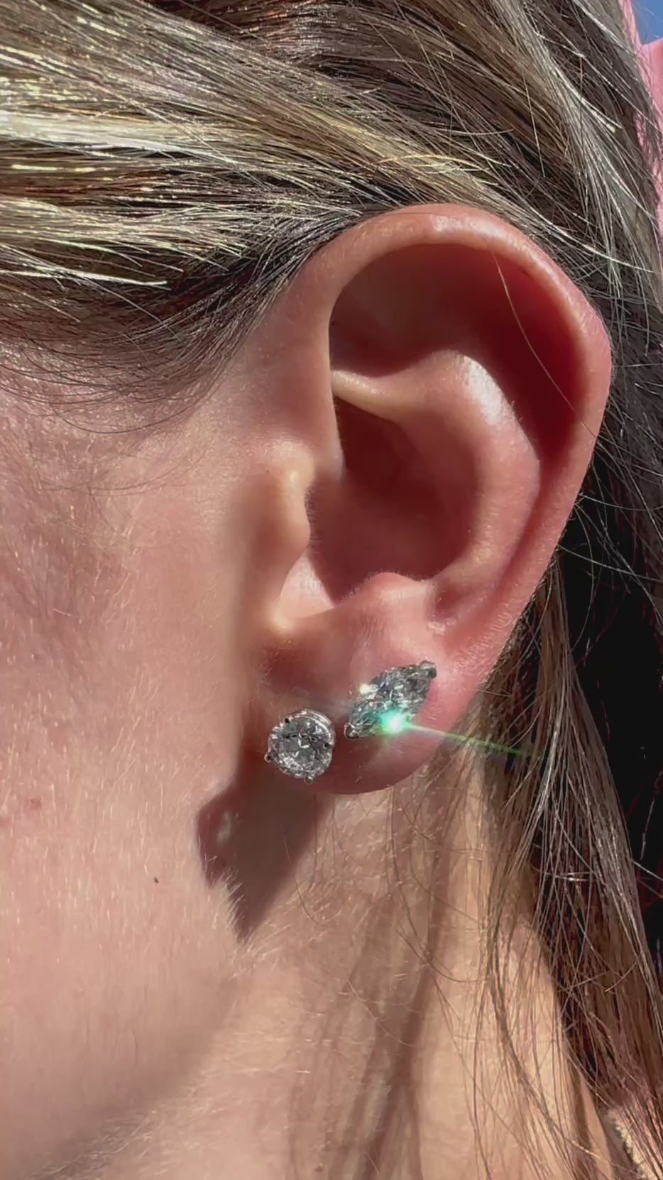 The Sheina Look 4 Carat IGI Certified Lab Grown Diamond Earrings in 14K White Gold