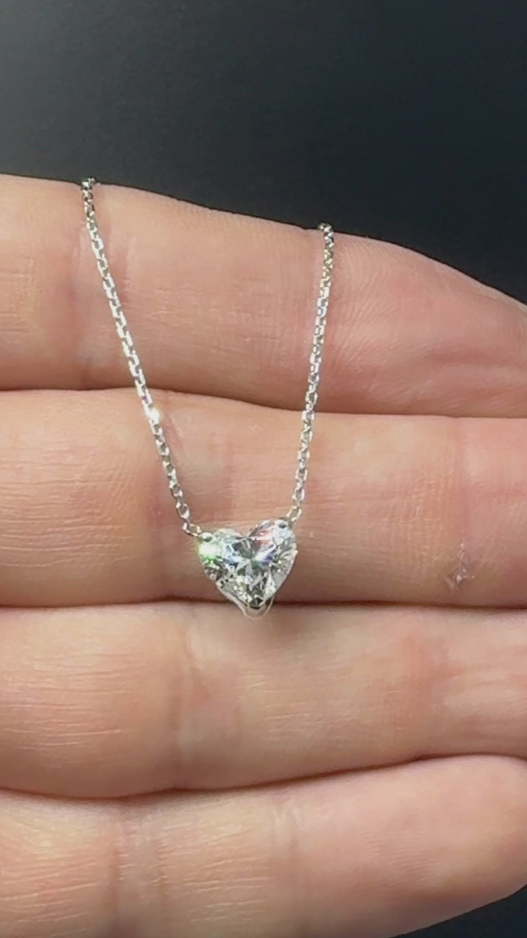 2 carat Heart Brilliant Lab Grown diamond Pendent White Gold Certified