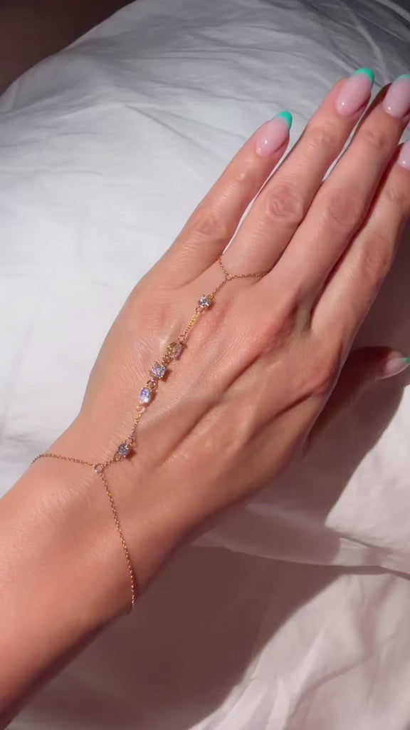 The Lauren 1.36 Carat Lab Grown Diamond Hand Chain 14K Gold
