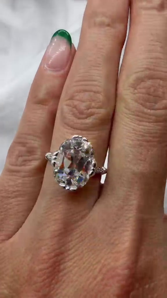 5.01 Carat Elongated Cushion Brilliant Lab-Grown Diamond Ring